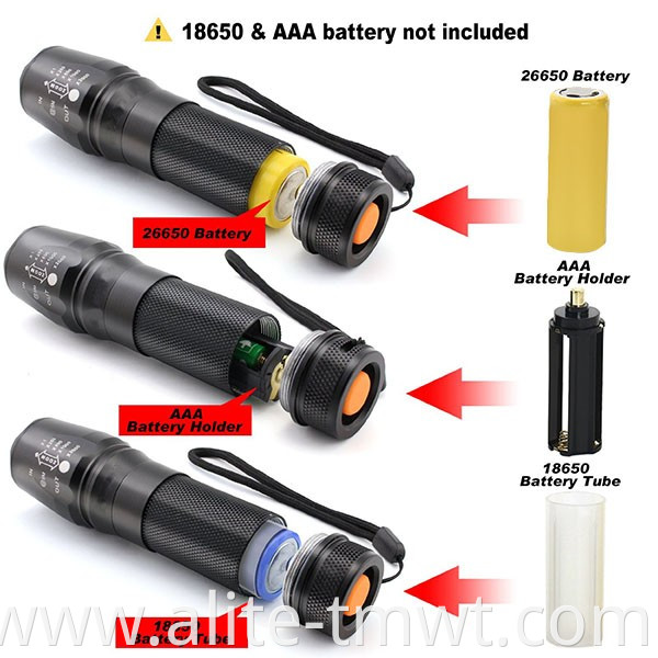 High Power Rechargeable Long distance Operated Outdoors Camping Super Bright Halogen Flashlight X800